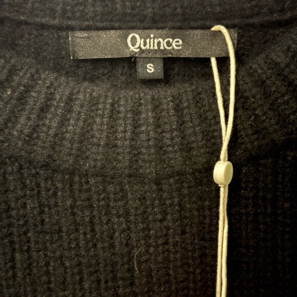 NWT Quince Classic Black Crew Neck Sweater, Size S - Picture 2 of 7